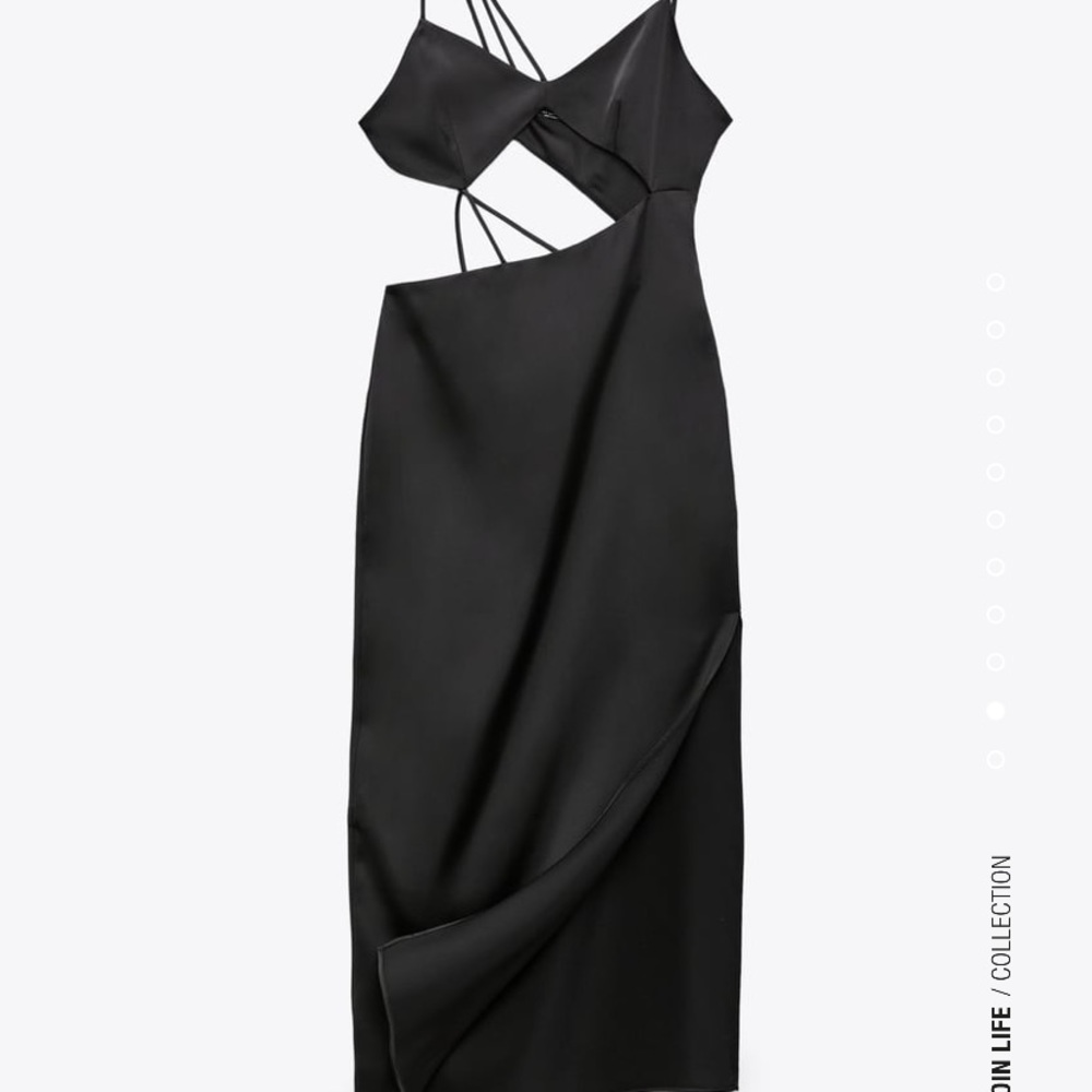 Zara black strappy cut out backless midi dress NWOT - Picture 7 of 7